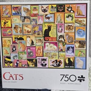 CATS-"Cats On Stamps"- 750 Piece Jigsaw Puzzle Buffalo Games